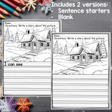 Winter Writing Prompts, Winter Picture Writing Prompts with Sentence Starters