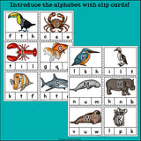 Animals Alphabet Clip Cards for Early Readers - Alphabet Clip Cards FREEBIE