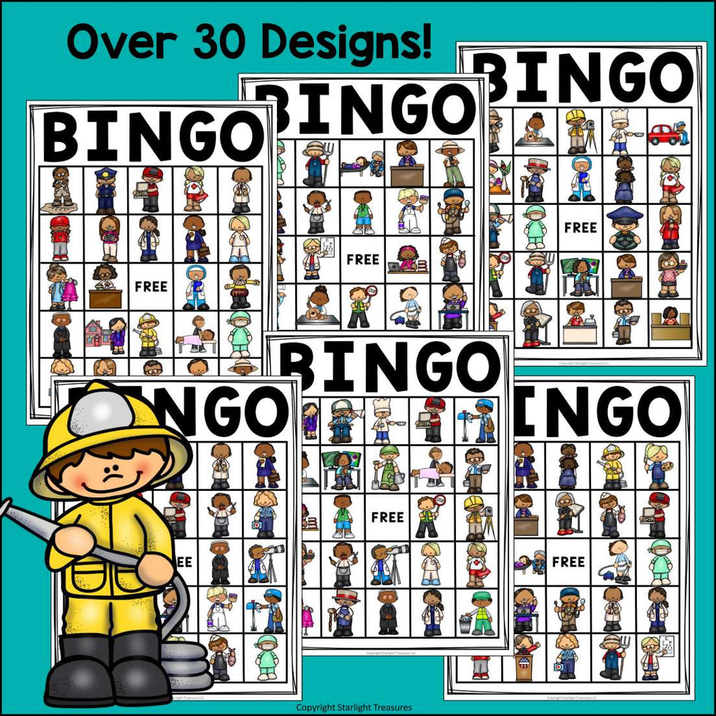 Labor Day Bingo Cards for Early Readers - Community Helpers Bingo FREEBIE