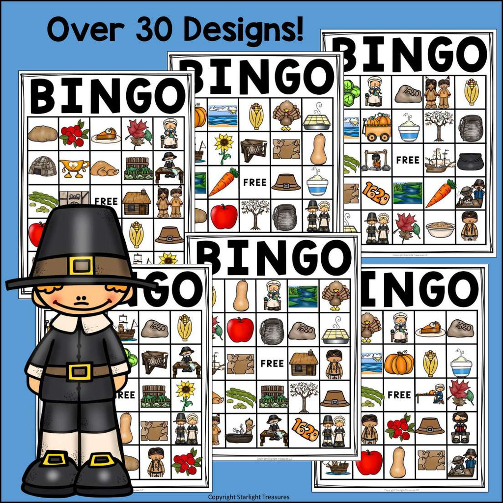 Thanksgiving Bingo Cards for Early Readers - Thanksgiving Bingo FREEBIE