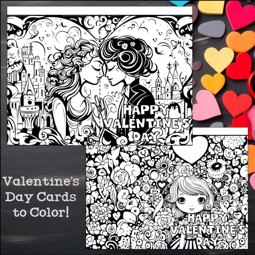 Valentine's Day Cards to Color - Valentine Craft Activities, Cards, Coloring