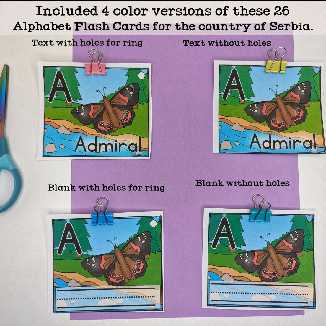 Alphabet Flash Cards for Early Readers - Country of Serbia