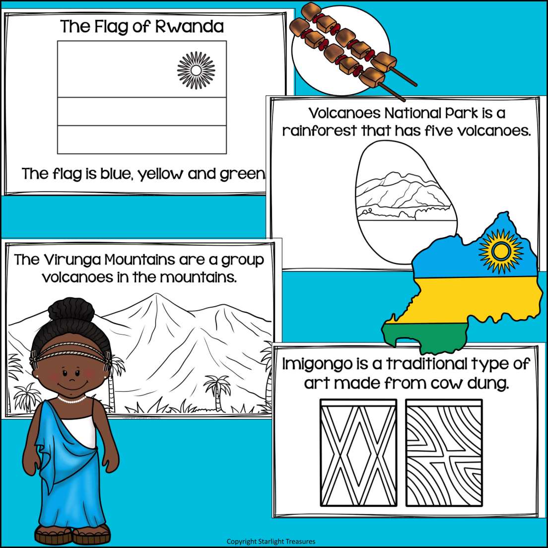 Rwanda Mini Book for Early Readers - A Country Study