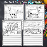 Farm Writing Prompts, Farm Animal Picture Writing Prompts with Sentence Starters