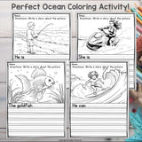 Ocean Writing Prompts, Ocean Picture Writing Prompts with Sentence Starters