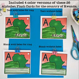 Alphabet Flash Cards for Early Readers - Country of Rwanda