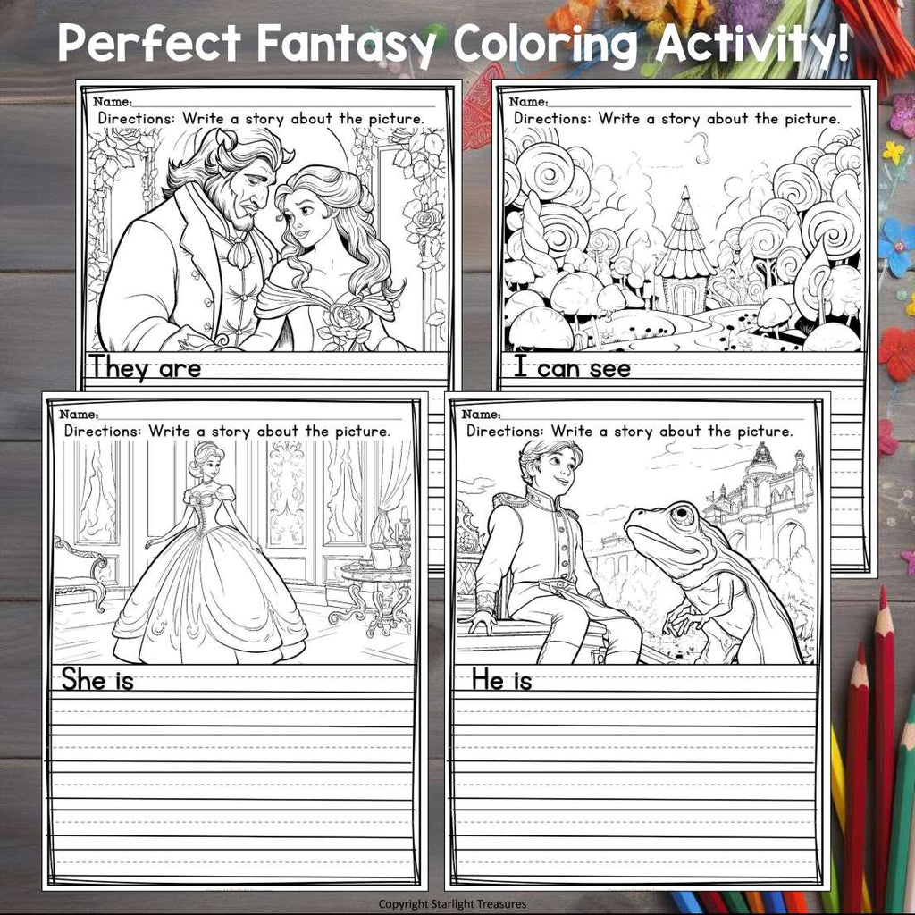 Fantasy Writing Prompts, Fantasy Picture Writing Prompts with Sentence Starters