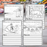 Summer Writing Prompts, Summer Picture Writing Prompts with Sentence Starters