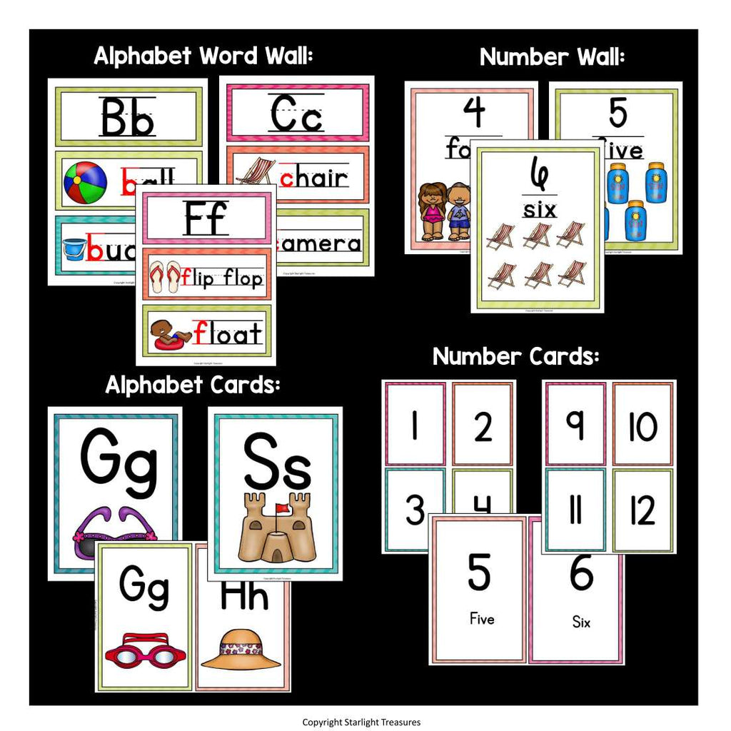 Classroom Decor Pack - Beach and Summer Theme