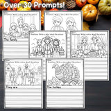Thanksgiving Writing Prompts, Fall Picture Writing Prompt with Sentence Starters