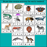 Animals Alphabet Clip Cards for Early Readers - Alphabet Clip Cards FREEBIE
