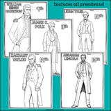 US Presidents Research Posters, Coloring Pages - Biography Research Project
