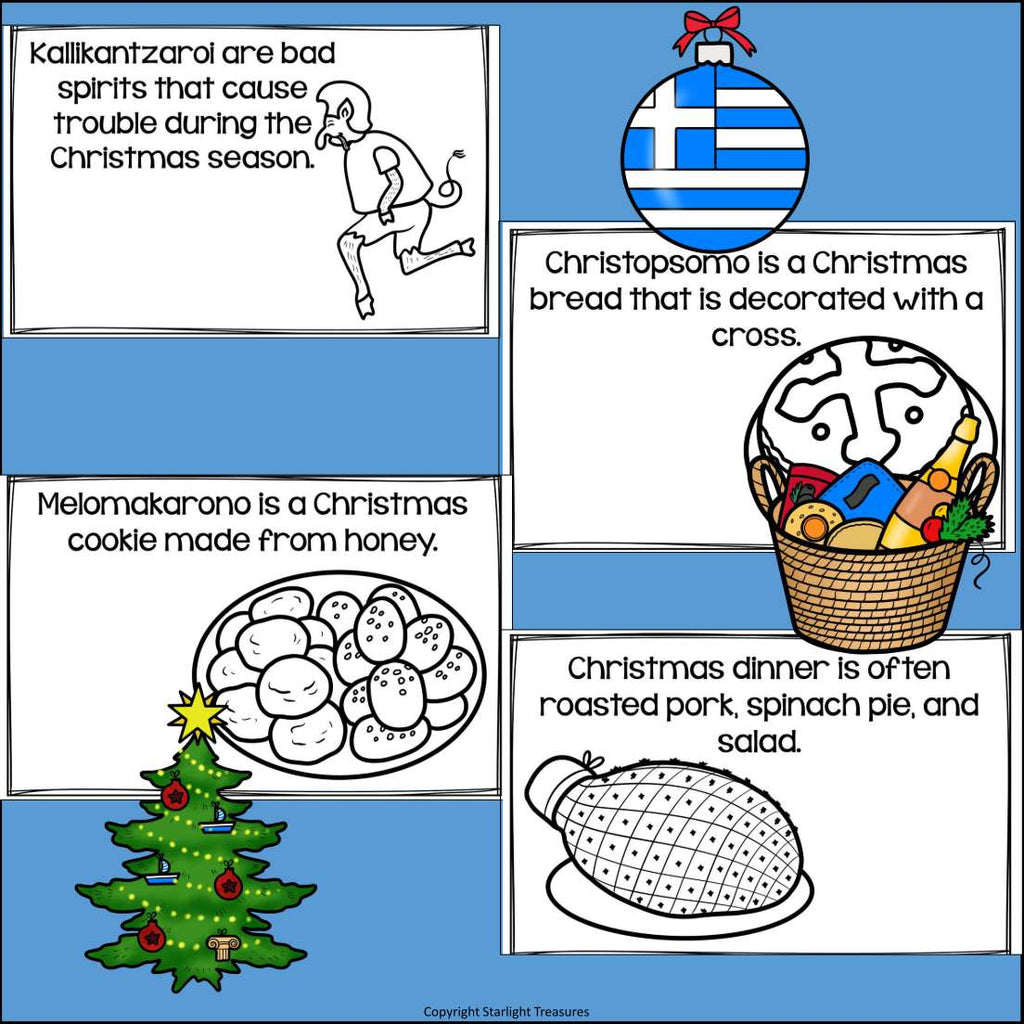 Christmas in Greece Mini Book for Early Readers - Christmas Activities