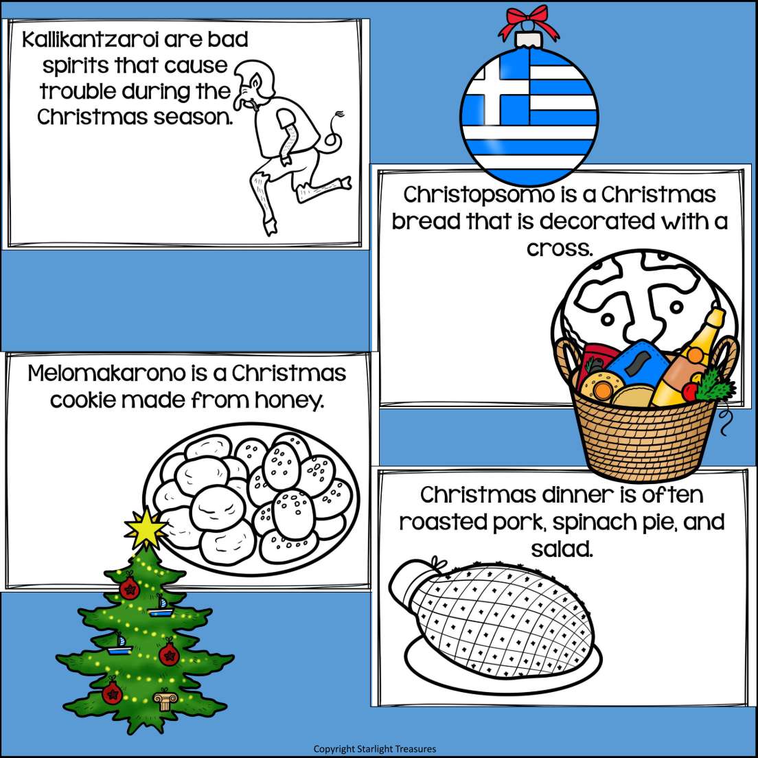 Christmas in Greece Mini Book for Early Readers - Christmas Activities