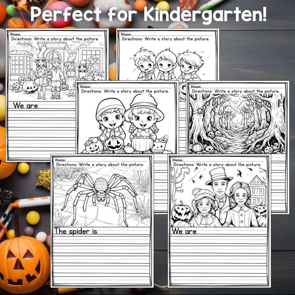 Halloween Writing Prompts, Halloween Picture Writing with Sentence Starters