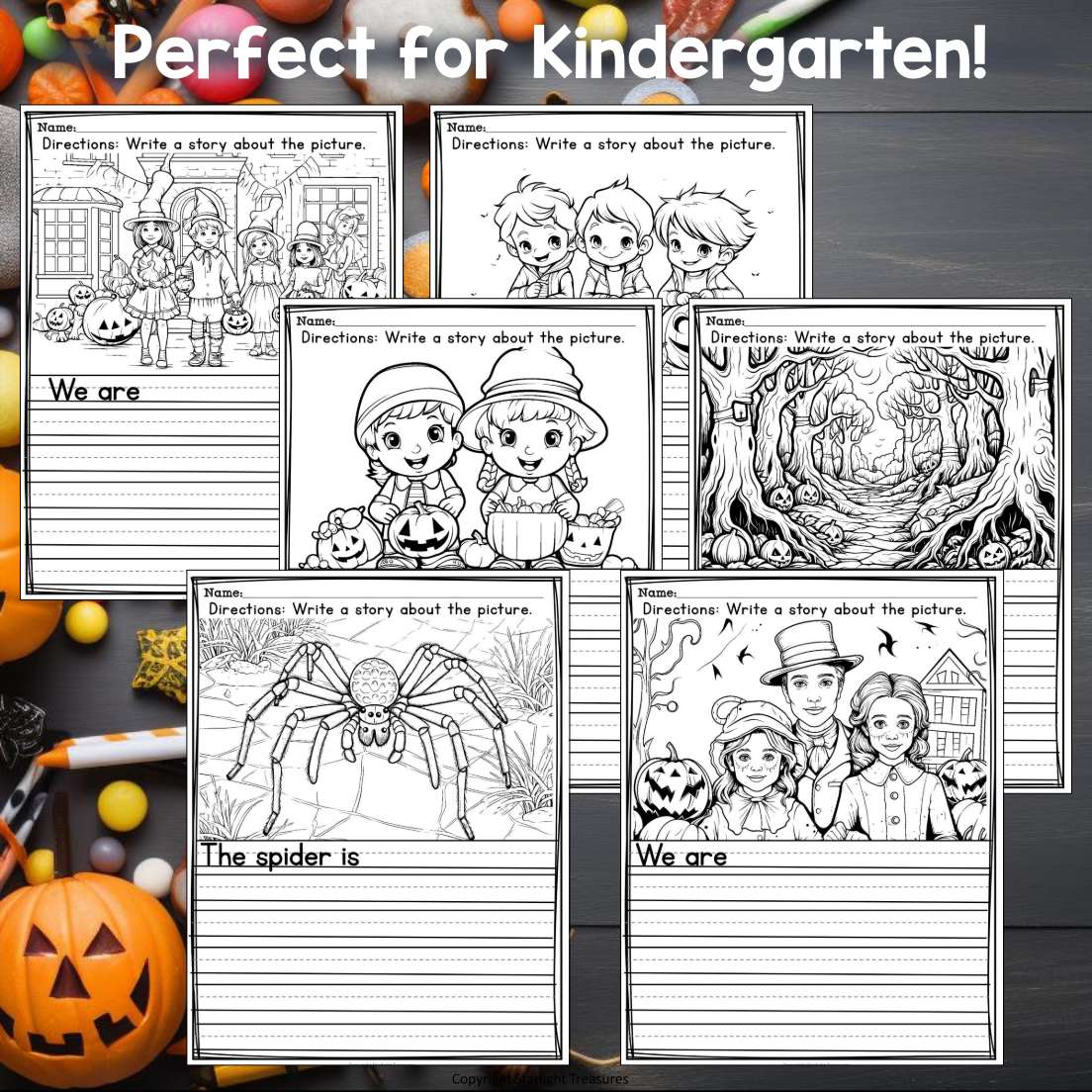Halloween Writing Prompts, Halloween Picture Writing with Sentence Starters