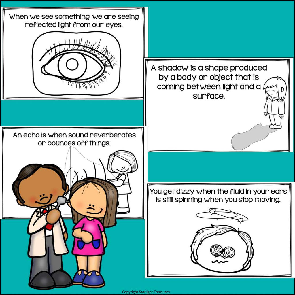 Light and Sound Mini Book for Early Readers: Physical Science, Eye, Ear