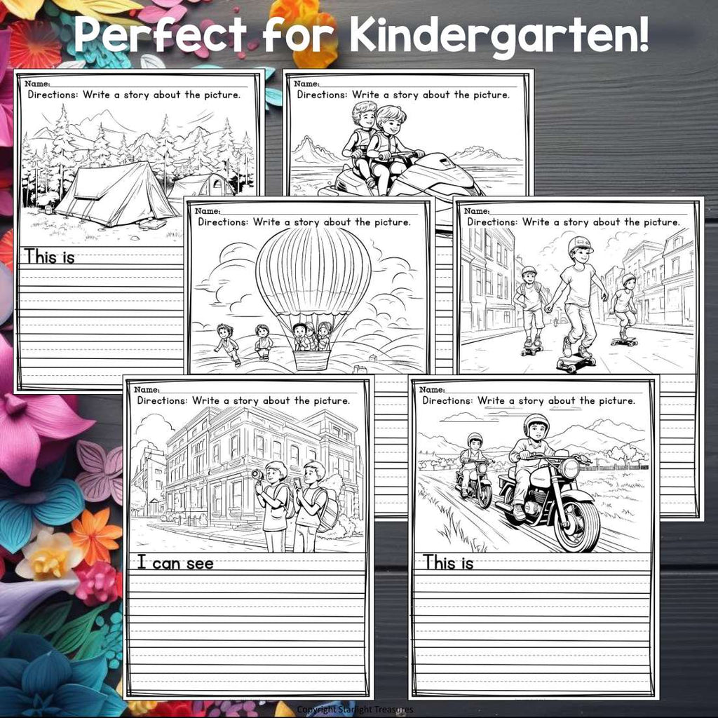 Vacation Writing Prompts, Vacation Picture Writing Prompt with Sentence Starters