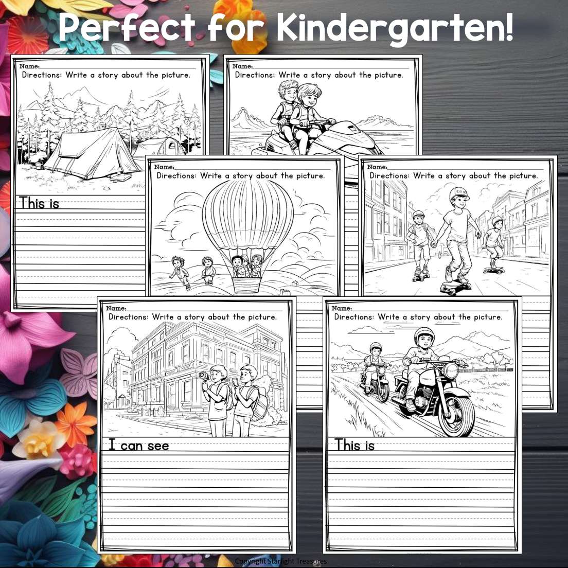 Vacation Writing Prompts, Vacation Picture Writing Prompt with Sentence Starters