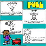 Force and Motion Mini Book for Early Readers: Physical Science, Push and Pull