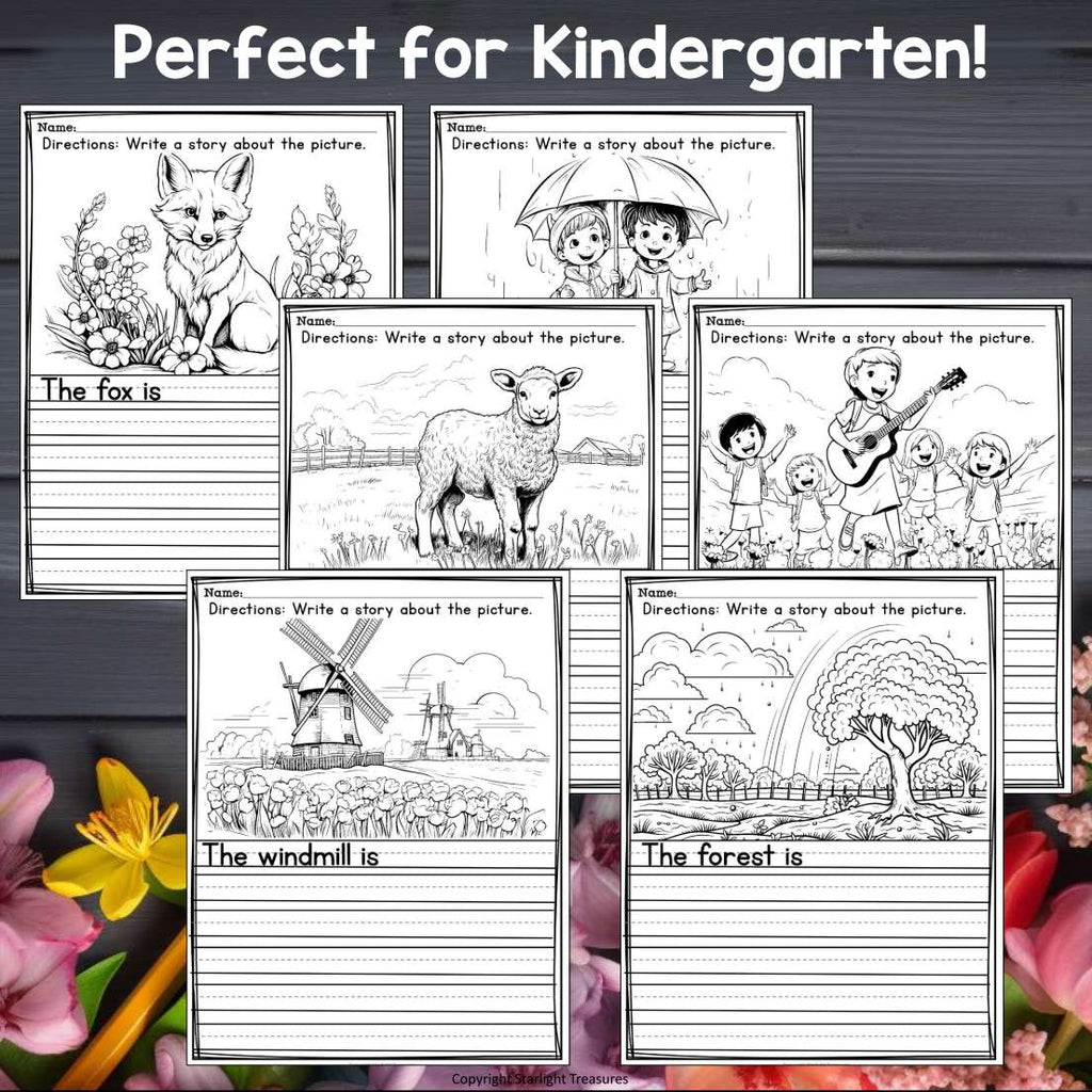 Spring Writing Prompts, Spring Picture Writing Prompts with Sentence Starters