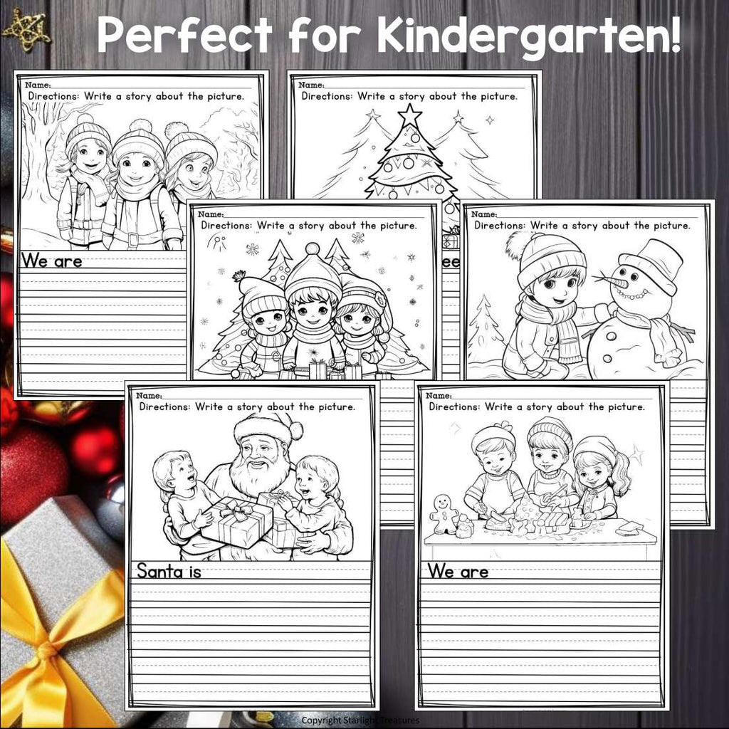 Christmas Writing Prompts, Christmas Picture Writing with Sentence Starters