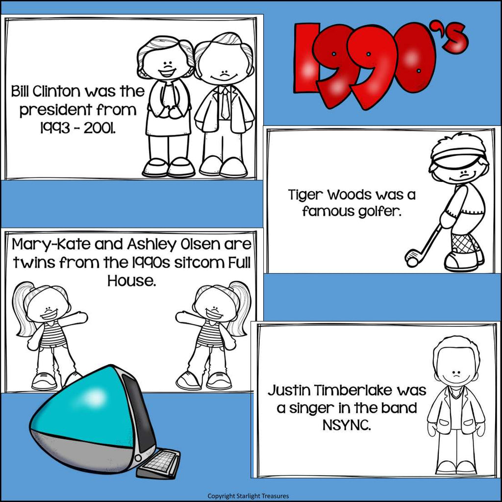 Decades: Life in the 1990s Mini Book for Early Readers