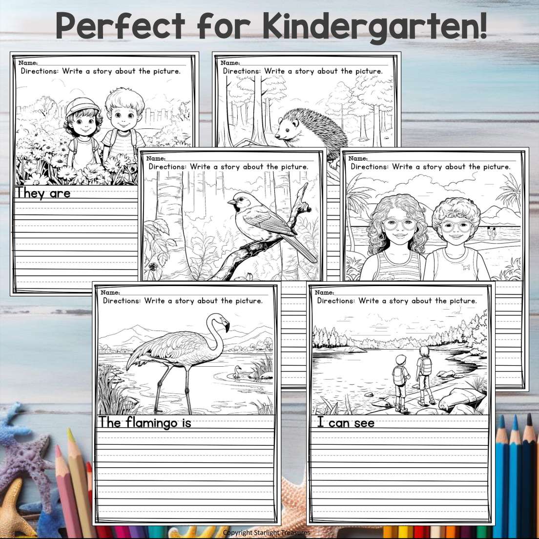 Summer Writing Prompts, Summer Picture Writing Prompts with Sentence Starters