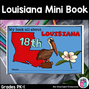 Louisiana Mini Book for Early Readers - A State Study