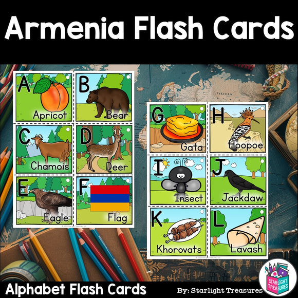 Alphabet Flash Cards for Early Readers - Country of Armenia