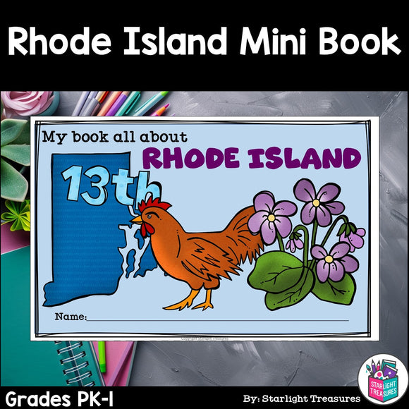 Rhode Island Mini Book for Early Readers - A State Study