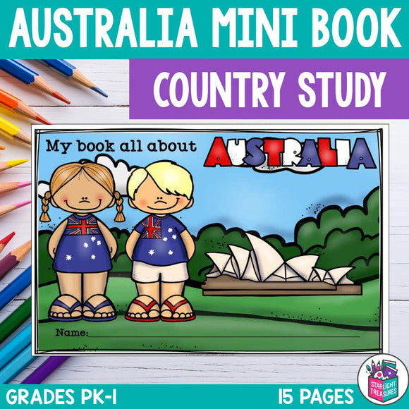 Australia Mini Book for Early Readers - A Country Study