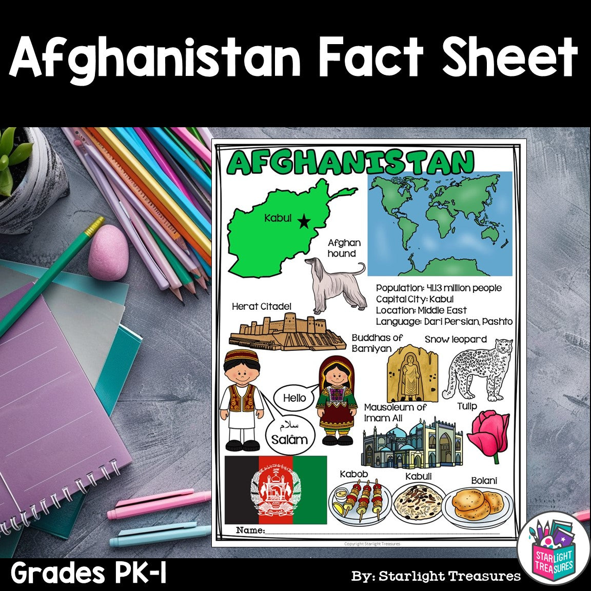 Afghanistan Fact Sheet for Early Readers - A Country Study – Starlight ...