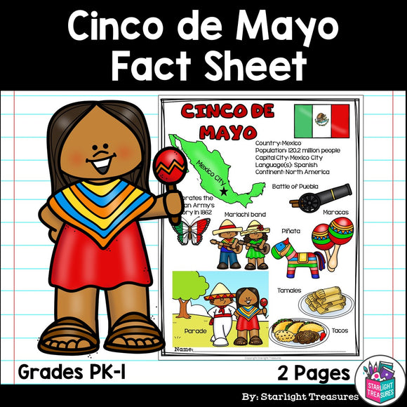 Cinco de Mayo Fact Sheet for Early Readers - Cinco de Mayo Activity