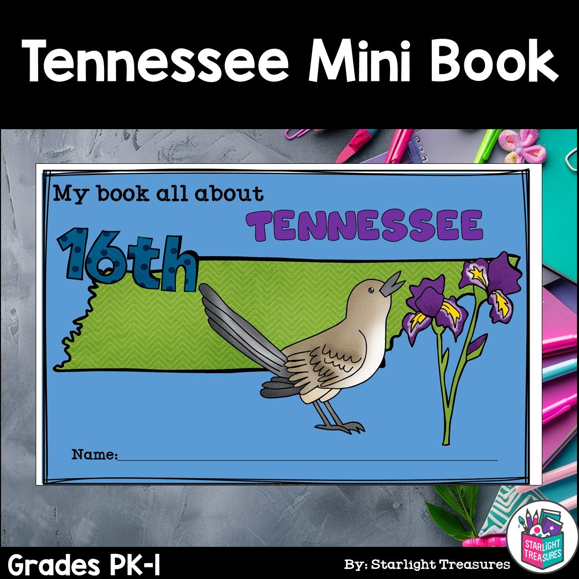 Tennessee Mini Book for Early Readers - A State Study