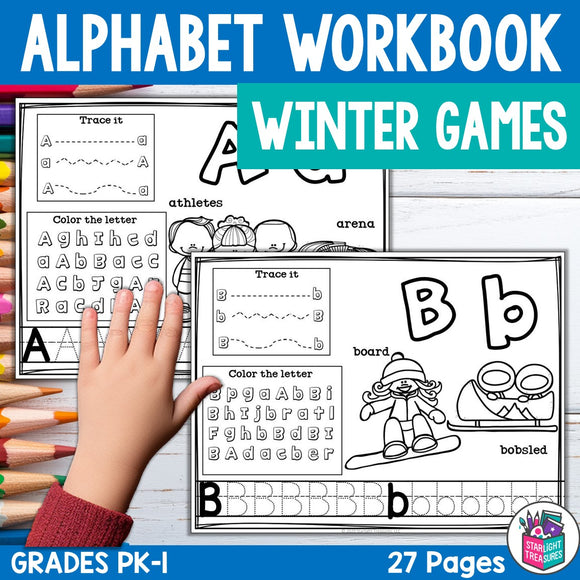 Alphabet Workbook: Worksheets A-Z Winter Olympics 2026