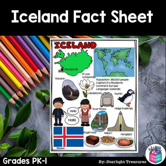 Iceland Fact Sheet for Early Readers - A Country Study