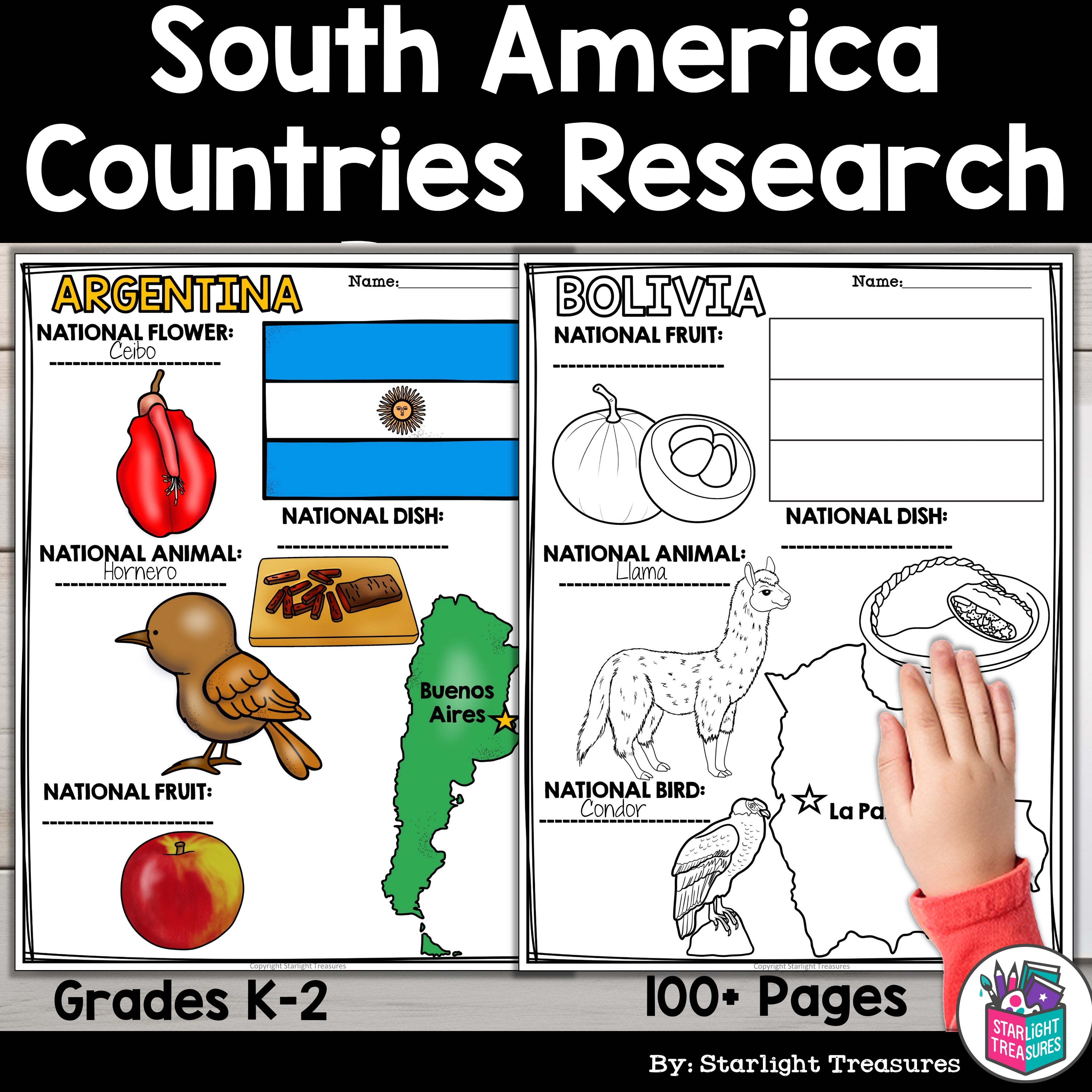 South America Countries Research Posters -  South American Country Posters
