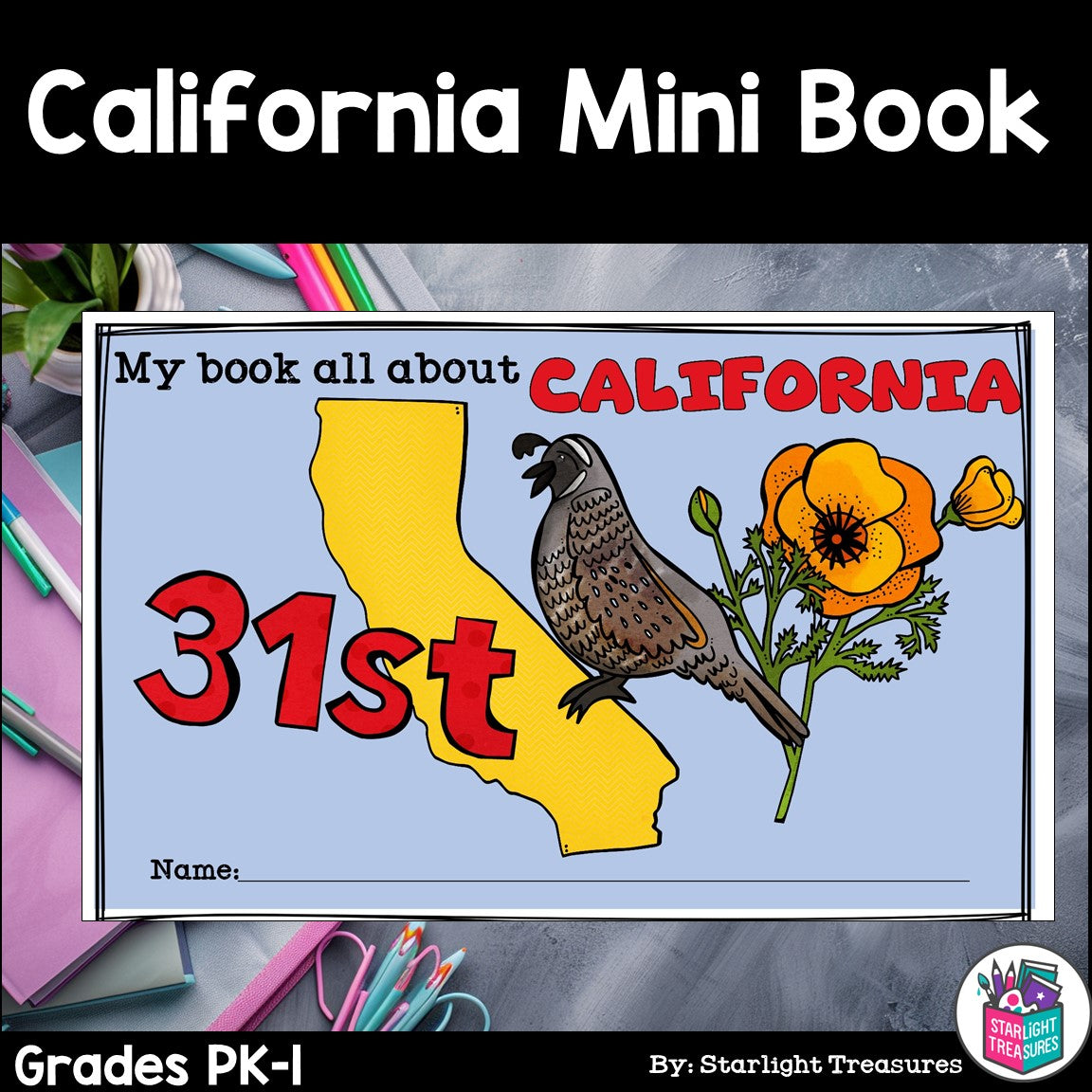 California Mini Book for Early Readers - A State Study