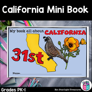 California Mini Book for Early Readers - A State Study