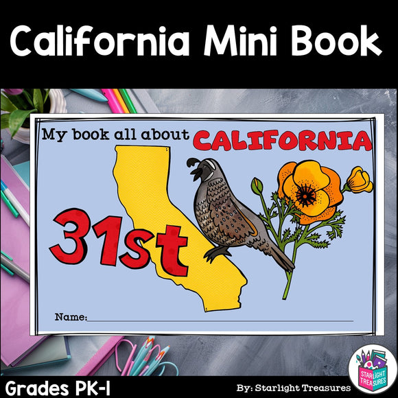 California Mini Book for Early Readers - A State Study