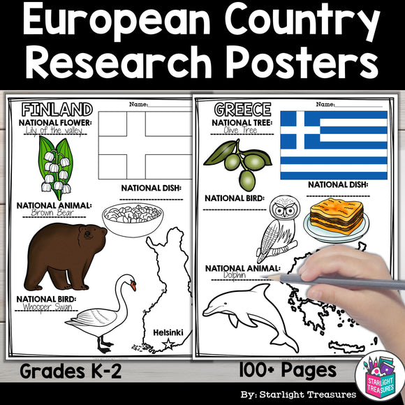 Europe Countries Research Posters - European Country Research Project