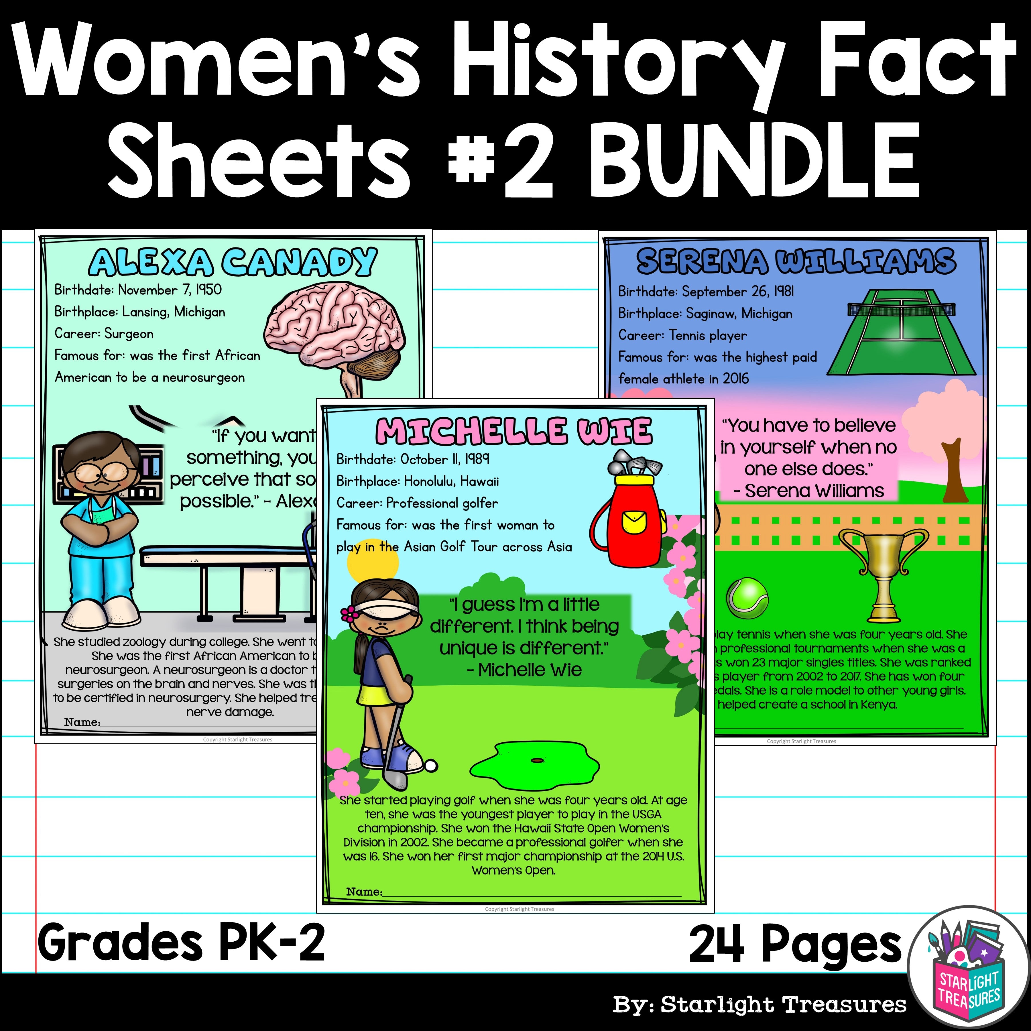 Women's History Month Fact Sheets for Early Readers #2