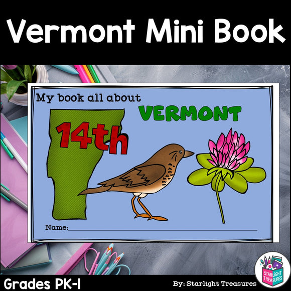 Vermont Mini Book for Early Readers - A State Study