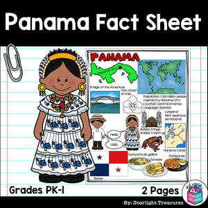 Panama Fact Sheet for Early Readers - A Country Study