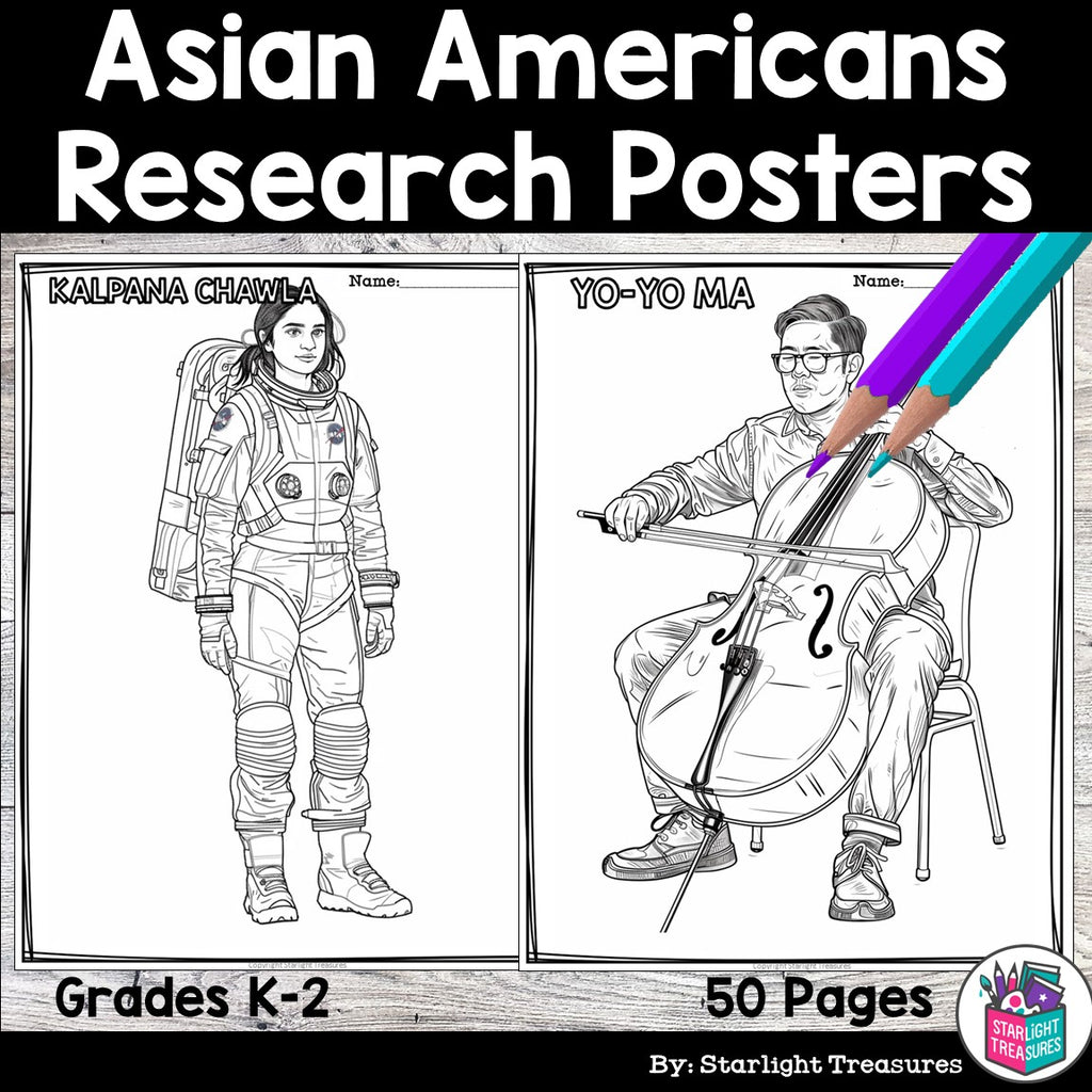 Asian American Pacific Islanders Research Posters, Coloring - Research Project