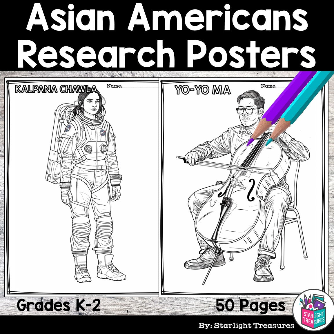 Asian American Pacific Islanders Research Posters, Coloring - Research Project