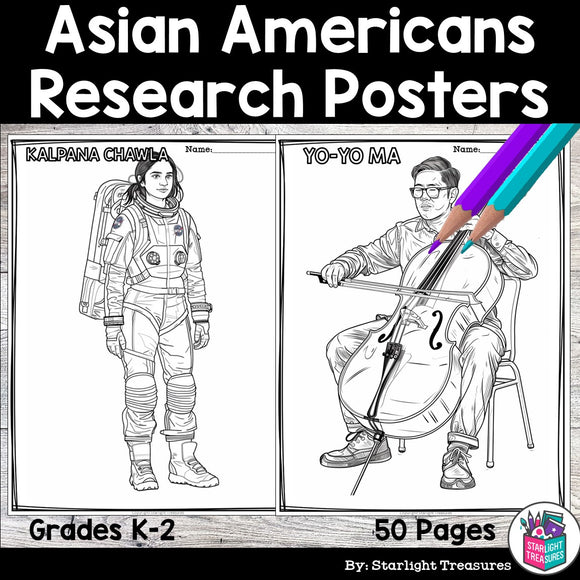 Asian American Pacific Islanders Research Posters, Coloring - Research Project