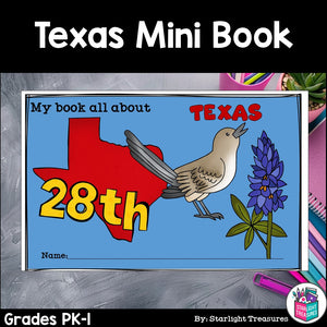 Texas Mini Book for Early Readers - A State Study