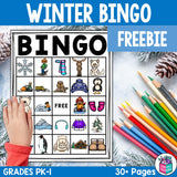 Winter Bingo Cards for Early Readers - Winter Bingo FREEBIE